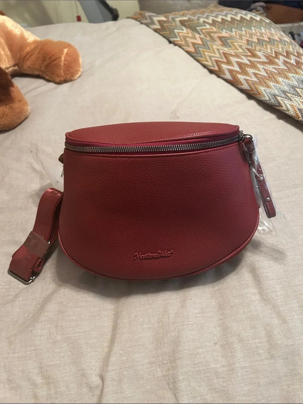 Mountain West Wine Red Pebbled Crossbody with Coin Pouch